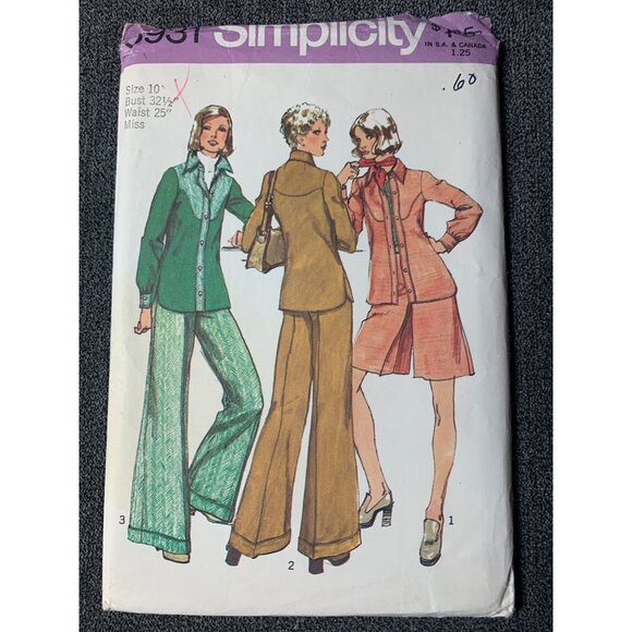 Simplicity Misses Jacket Shorts Pants Sewing Pattern sz 10 5931 - uncut - Picture 8 of 11